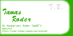 tamas roder business card